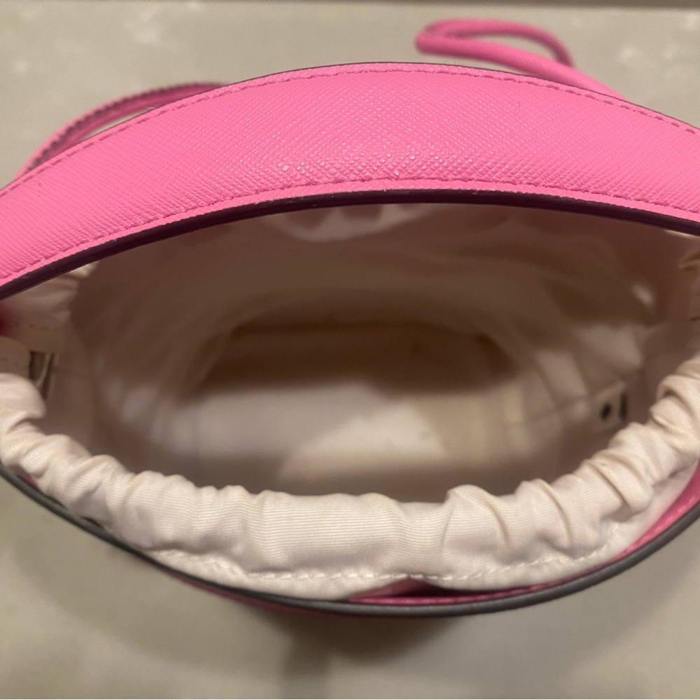 Kate Spade Cameron Street Bucket Pink Leather Drawstring Crossbody Bag - Picture 3 of 5